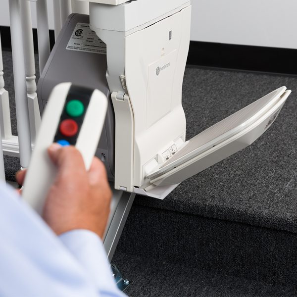 xclusive stair lift powered footrest handicare